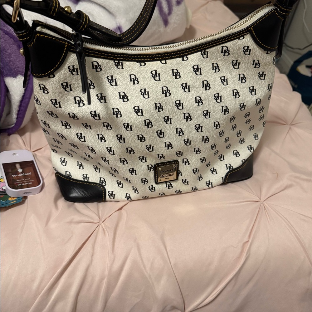 Dooney & Bourke Black and White Monogram Shoulder Bag